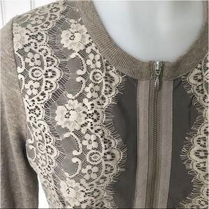Banana Republic Lace Zip Up Cardigan